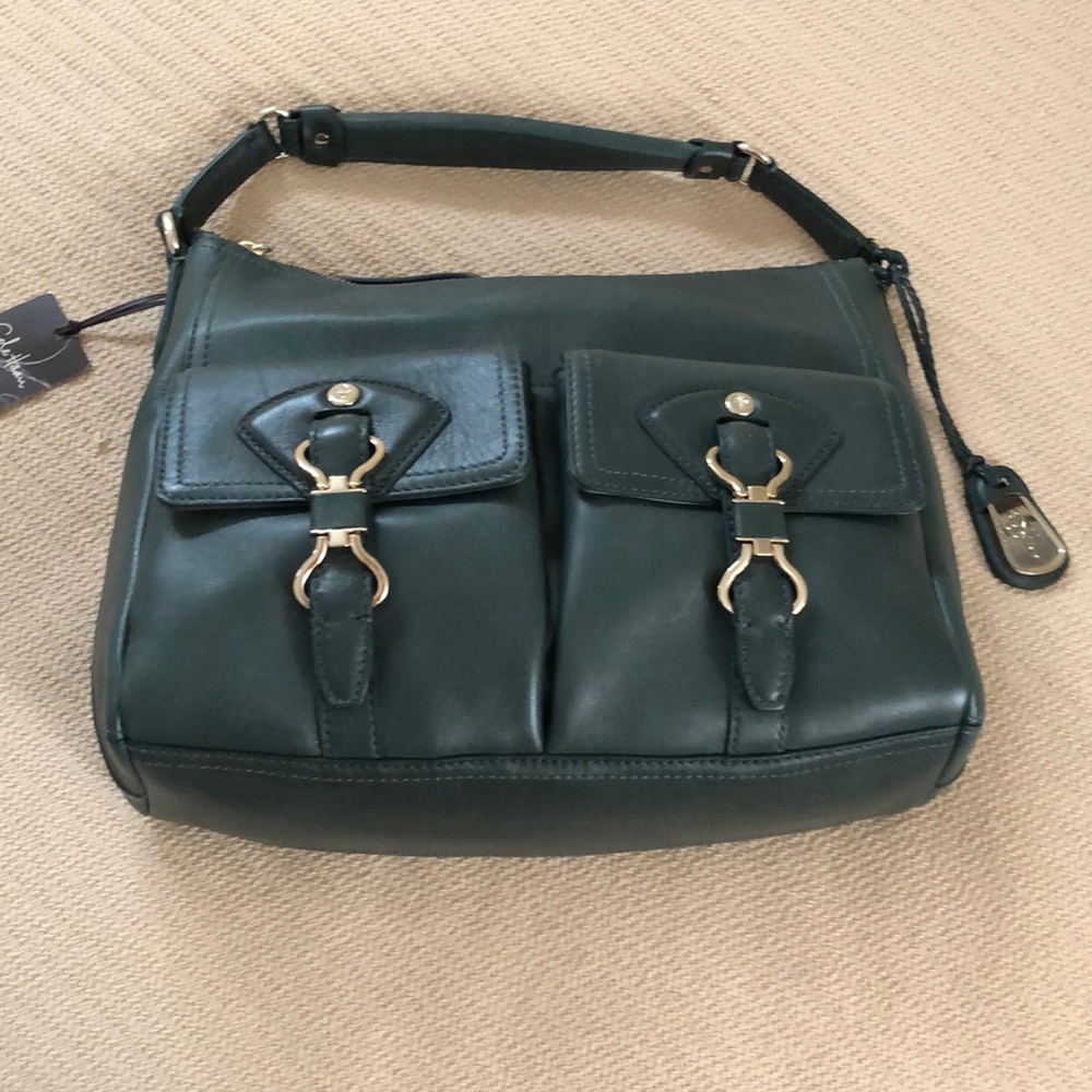 Cole Haan purse hunter green leather